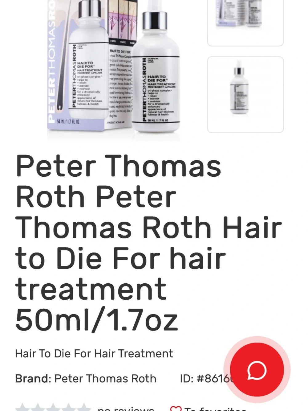 Peter Thomas Roth Hair To Die For, Hair Treatment Clinical Hair Care